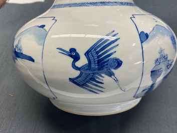 A Chinese blue and white bottle vase, Kangxi