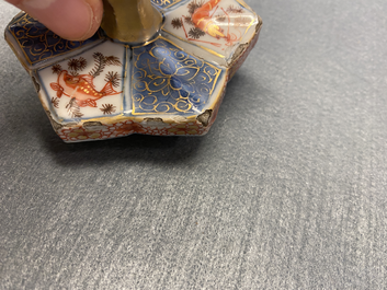 A pair of very large Chinese Imari-style teapots and covers, Kangxi