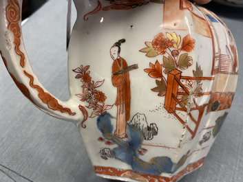 A pair of very large Chinese Imari-style teapots and covers, Kangxi