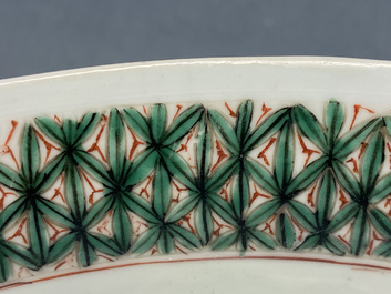 A large Chinese famille verte bowl with figurative design, Kangxi