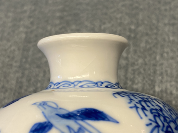 A small Chinese blue and white 'boy on horseback' vase, Kangxi