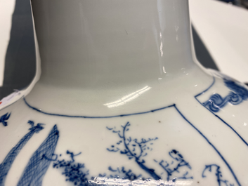 A Chinese blue and white bottle vase, Chenghua mark, Kangxi