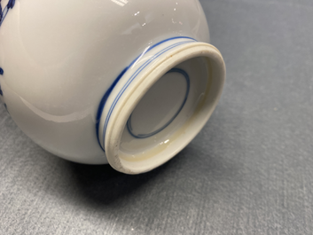 A Chinese blue and white 'antiquities' bottle vase, Kangxi
