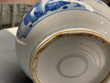 A Chinese blue and white bottle vase, Kangxi