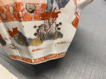 A pair of very large Chinese Imari-style teapots and covers, Kangxi