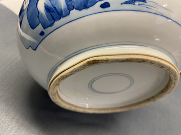 A Chinese blue and white bottle vase, Kangxi