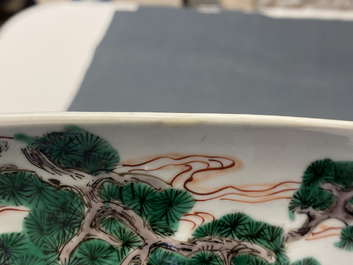 A large Chinese famille verte bowl with figurative design, Kangxi