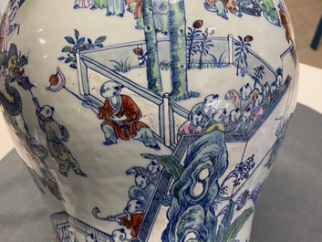 A Chinese doucai '100 boys' vase, Yongzheng/Qianlong