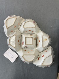 Un service &agrave; mendiants en porcelaine de Chine famille rose &agrave; d&eacute;cor 'Wu Shuang Pu', 19&egrave;me