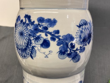 A Chinese blue and white 'gu' vase with immortals, Kangxi