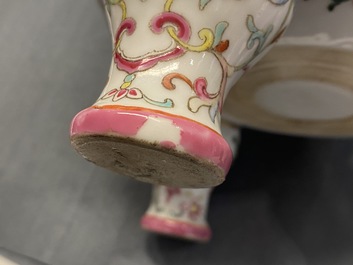 Een Chinese famille rose 'bajixiang' driepotige wierookbrander, Daoguang merk en periode