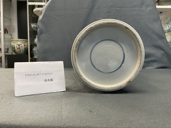A Chinese blue and white 'river landscape' yenyen vase, Kangxi