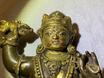 Une figure de Vajrapani en bronze dor&eacute;, Sino-Tibet, 17/18&egrave;me
