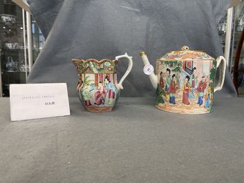 A Chinese Canton famille rose tea service, 19th C.