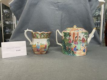 A Chinese Canton famille rose tea service, 19th C.