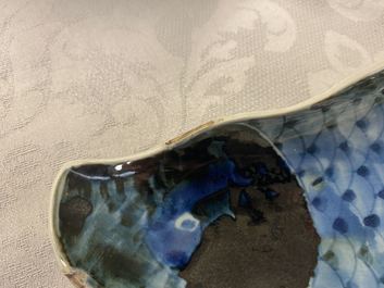 A Chinese blue and white ko-sometsuke 'carp' dish for the Japanese market, Tianqi