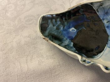 A Chinese blue and white ko-sometsuke 'carp' dish for the Japanese market, Tianqi