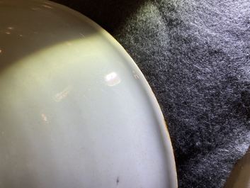 A Chinese blue and white 'qilin' plate, Shunzhi