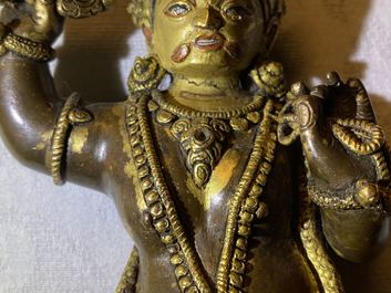 Une figure de Vajrapani en bronze dor&eacute;, Sino-Tibet, 17/18&egrave;me