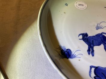 Une assiette en porcelaine de Chine en bleu et blanc de type ko-sometsuke pour le march&eacute; japonais, Tianqi