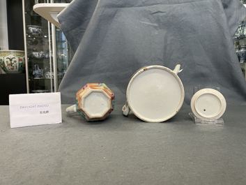 A Chinese Canton famille rose tea service, 19th C.