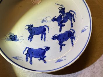 Une assiette en porcelaine de Chine en bleu et blanc de type ko-sometsuke pour le march&eacute; japonais, Tianqi