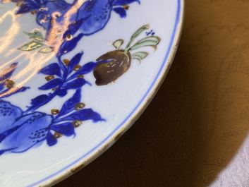 Une assiette en porcelaine de Chine wucai de type ko-sometsuke pour le march&eacute; japonais, Tianqi