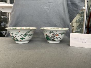 A pair of Chinese famille verte bowls, Kangxi