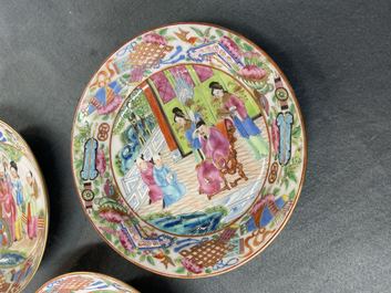 A Chinese Canton famille rose tea service, 19th C.