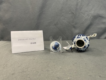 A rare Chinese blue and white miniature teapot, Kangxi