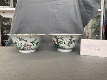 A pair of Chinese famille verte bowls, Kangxi
