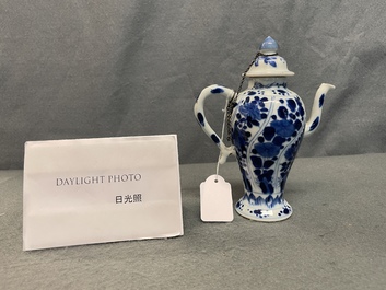 A rare Chinese blue and white miniature teapot, Kangxi
