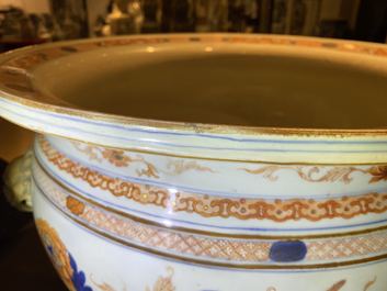 A large Chinese Imari-style fish bowl, Kangxi