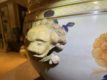 A large Chinese Imari-style fish bowl, Kangxi