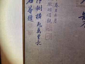 Ecole chinoise, encre et couleurs sur soie, 17/18&egrave;me: 'Un faucon de chasse'