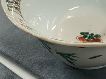A pair of Chinese famille verte bowls, Kangxi