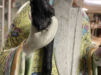 Two tall Chinese famille rose 'Star god' figures, 19th C.