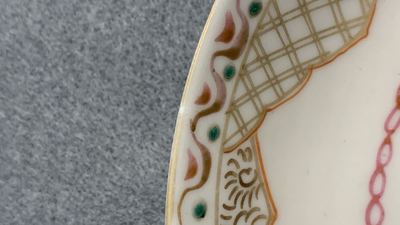 Seventeen Chinese famille rose cups and nineteen saucers, Qianlong
