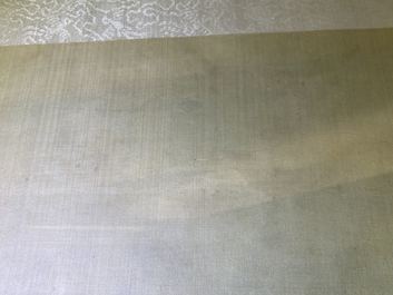 Chinese school, ink and colour on silk, 18/19th C.: 'Tea party on the water'