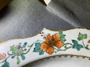 A Chinese famille rose 'rooster' dish, Yongzheng