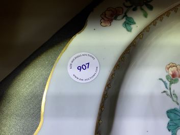 A Chinese famille rose 'rooster' dish, Yongzheng