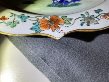 A Chinese famille rose 'rooster' dish, Yongzheng