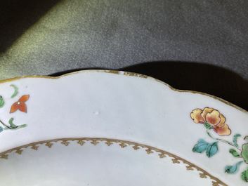 A Chinese famille rose 'rooster' dish, Yongzheng