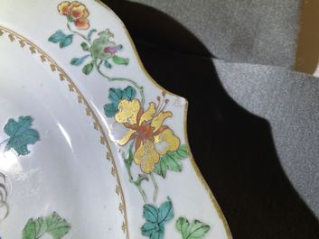A Chinese famille rose 'rooster' dish, Yongzheng