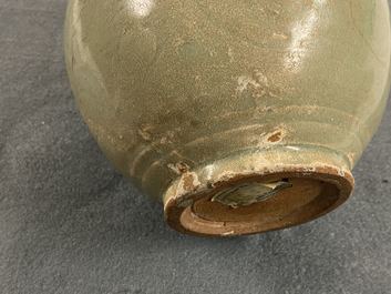 A Chinese Longquan celadon five-spouted urn, Song