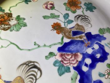 A Chinese famille rose 'rooster' dish, Yongzheng