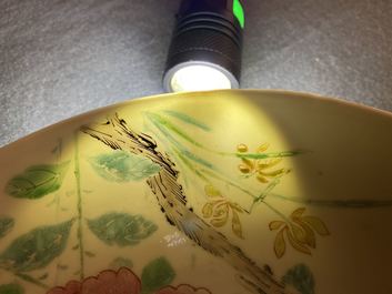 A Chinese famille rose plate with floral design, Yongzheng