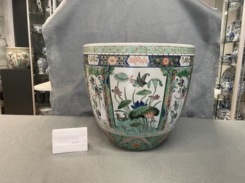 Two Chinese famille rose and verte jardini&egrave;res, 19th C.