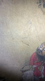 Ecole chinoise, encre et couleurs sur papier, 19&egrave;me si&egrave;cle: 'Le roi de l'enfer'