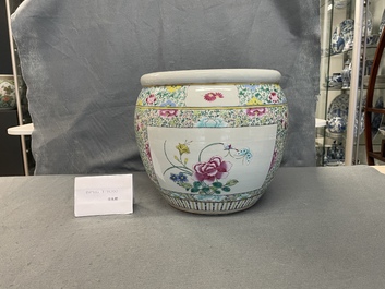 Two Chinese famille rose and verte jardini&egrave;res, 19th C.